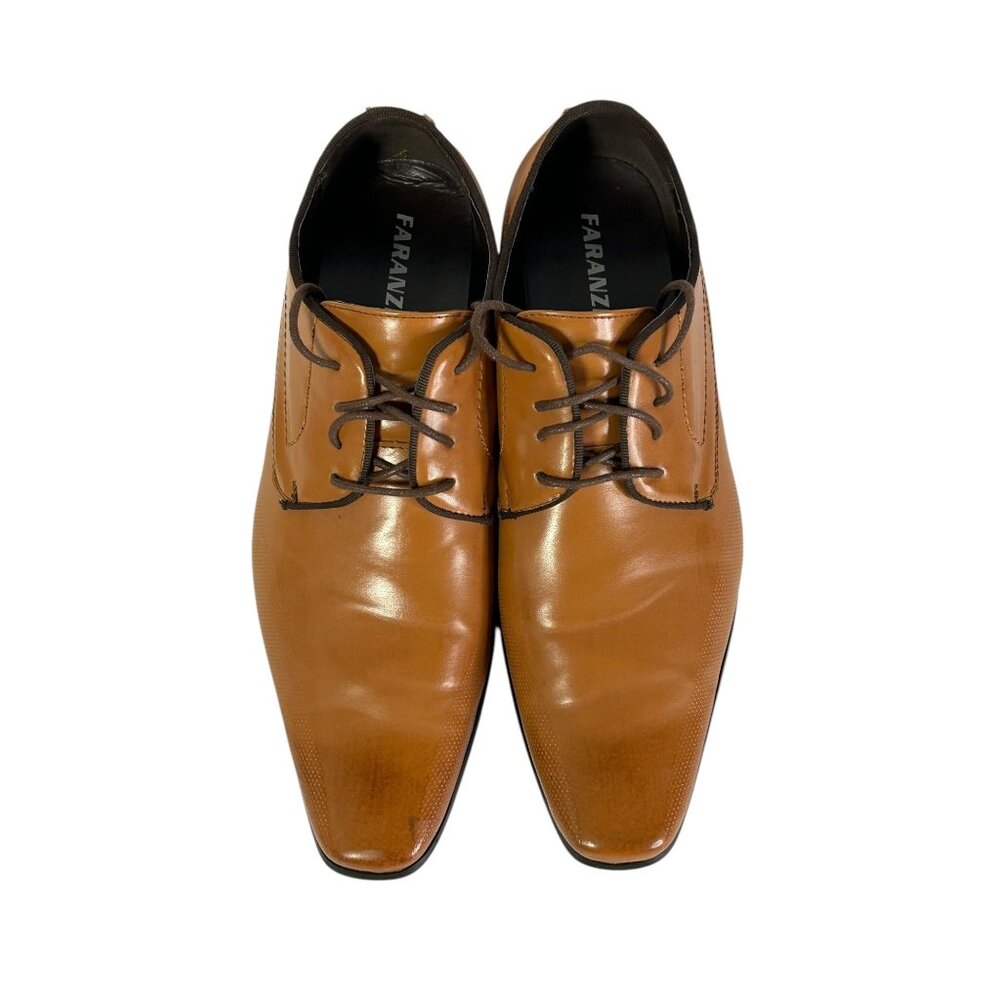 Mens Faranz Brown Faux Leather Dress Shoes Size 11.5